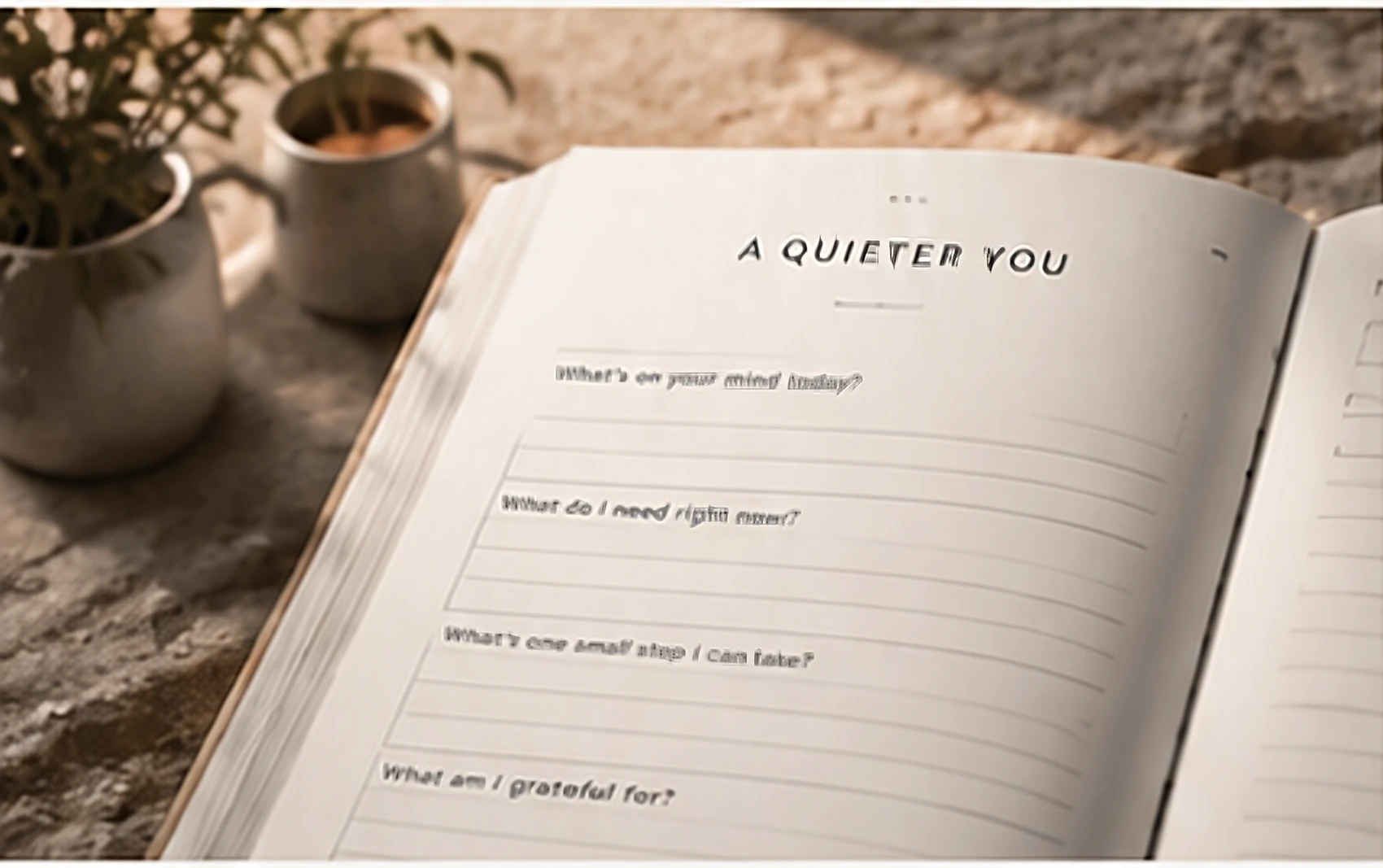 An open page of The Becoming, A quieter you