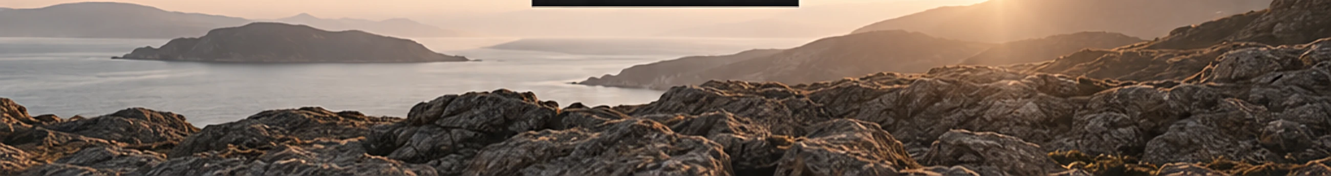 A coastline at sunset