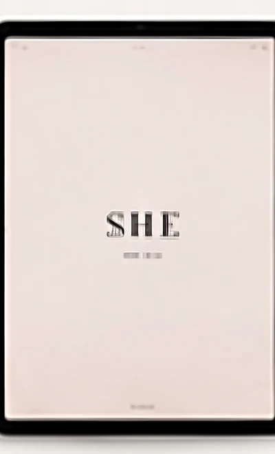 She's Glowing, digital edition on a tablet