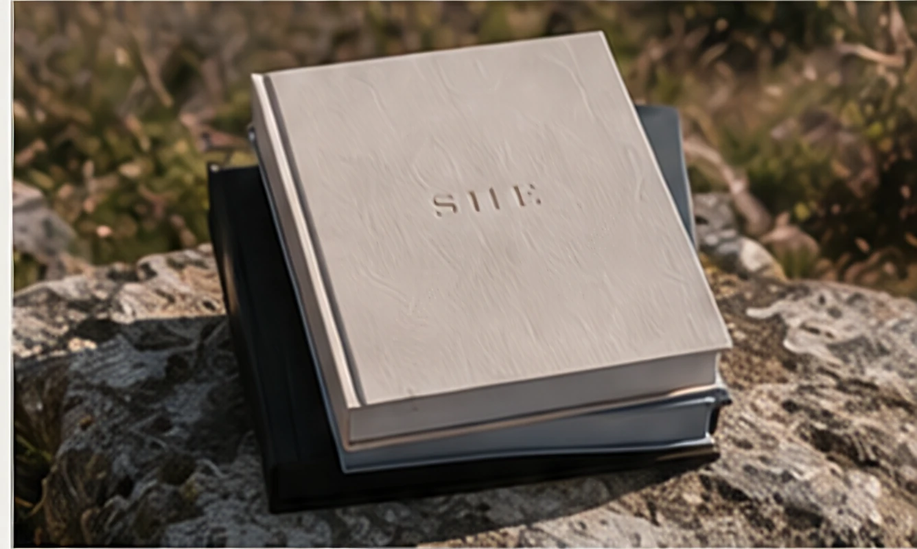 Two SHE journals resting on a stone